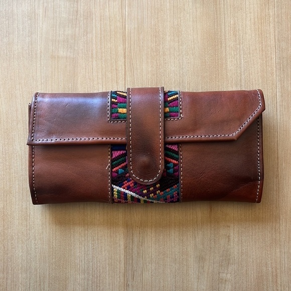 Happee Handbags - Happee Brown Embroidered Wallet Clutch
